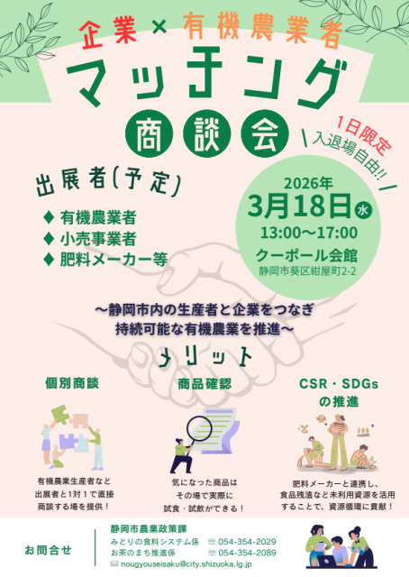 令和７年度 有機マッチング商談会を開催します！